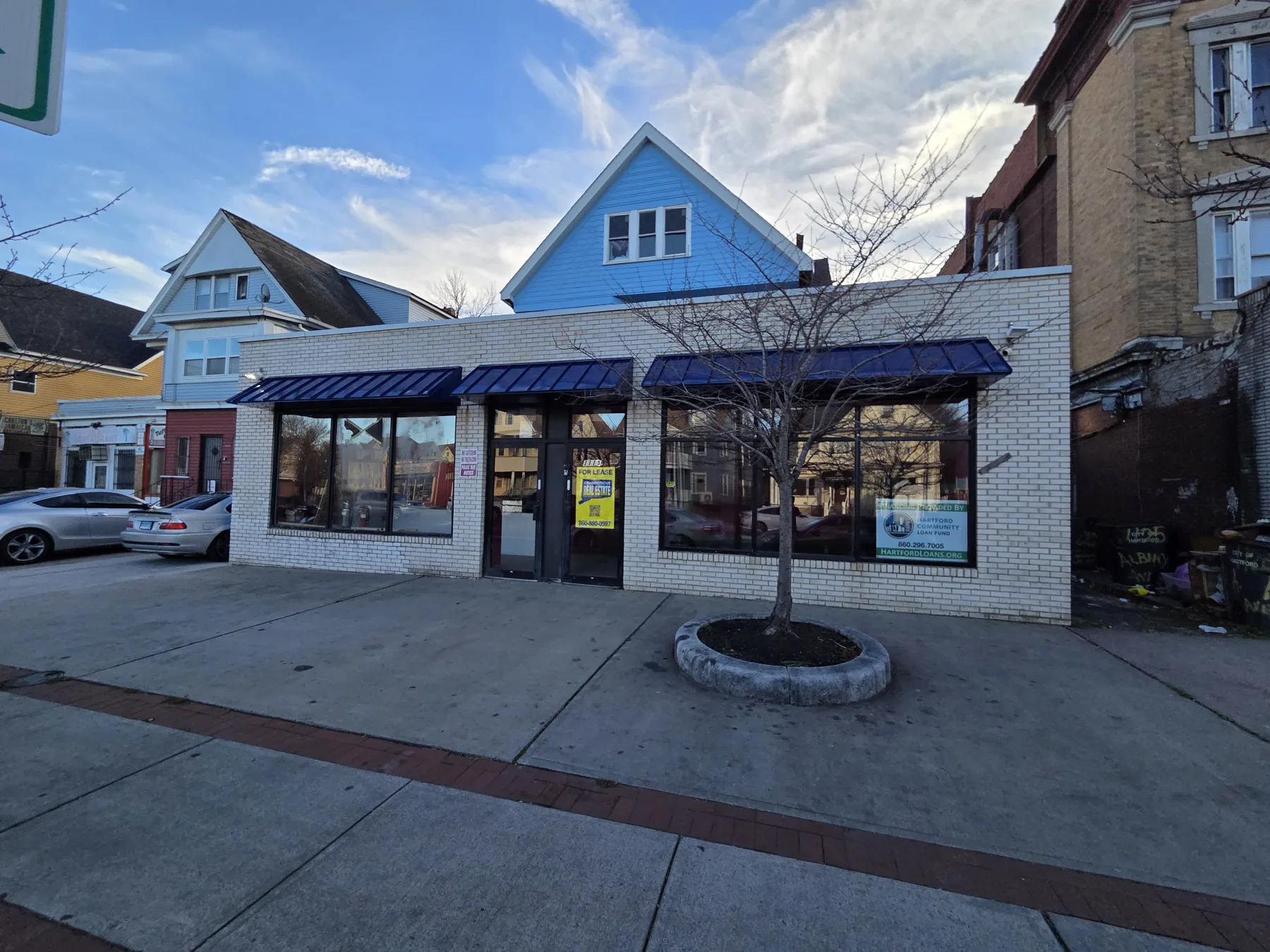 Renovated storefront at 1113-1115 Albany Avenue