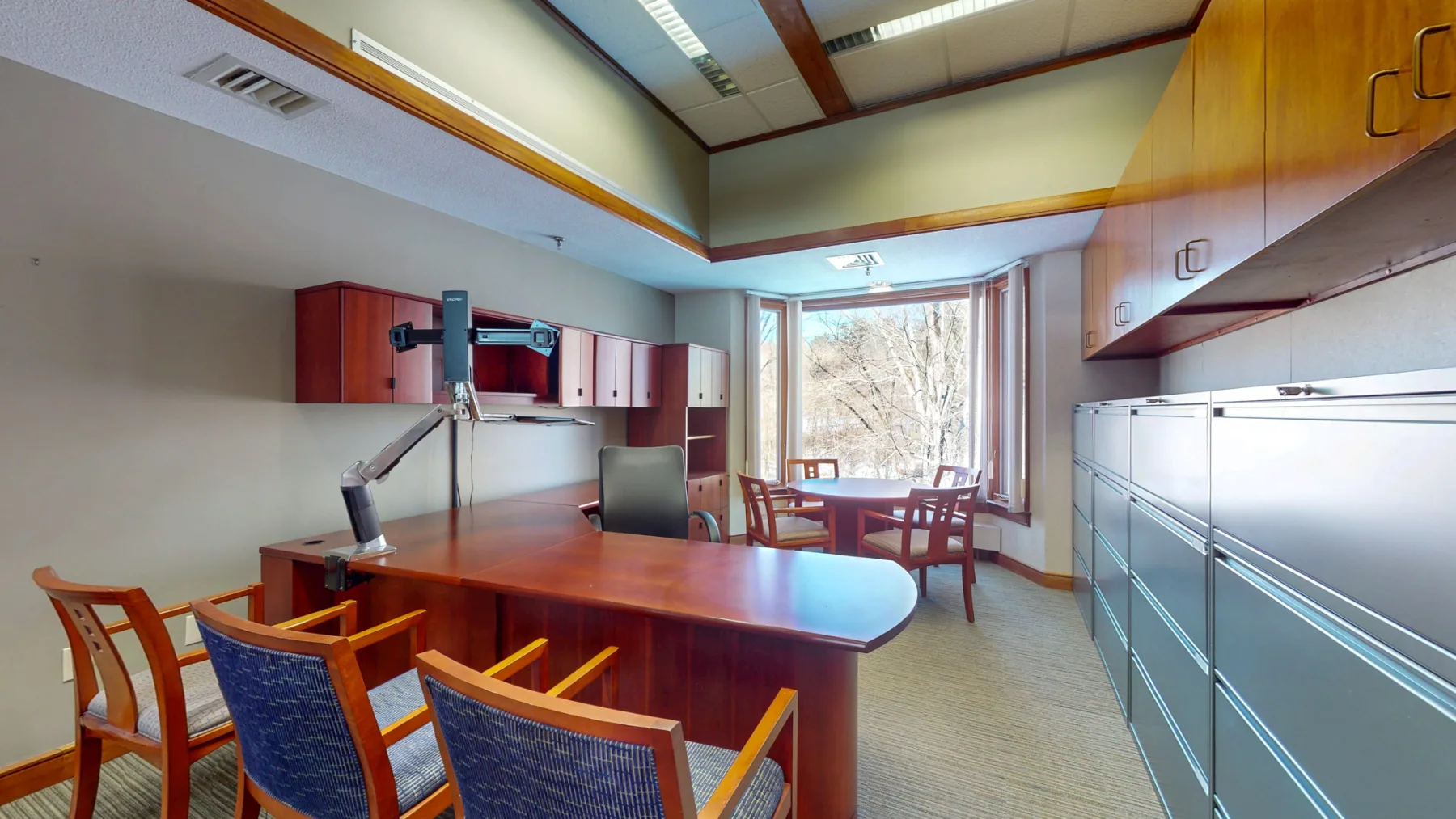 A finished private office demonstrates the scale, windows, and move-in-ready condition of individual suites.